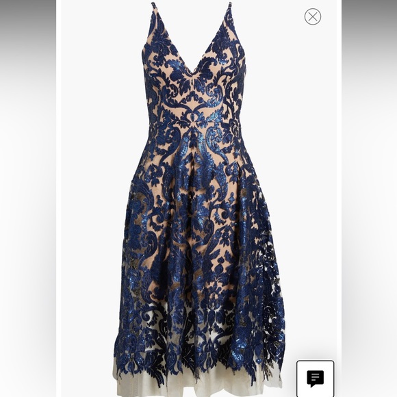 blair embellished fit & flare cocktail dress Dress The Population Blair Dress - Gold